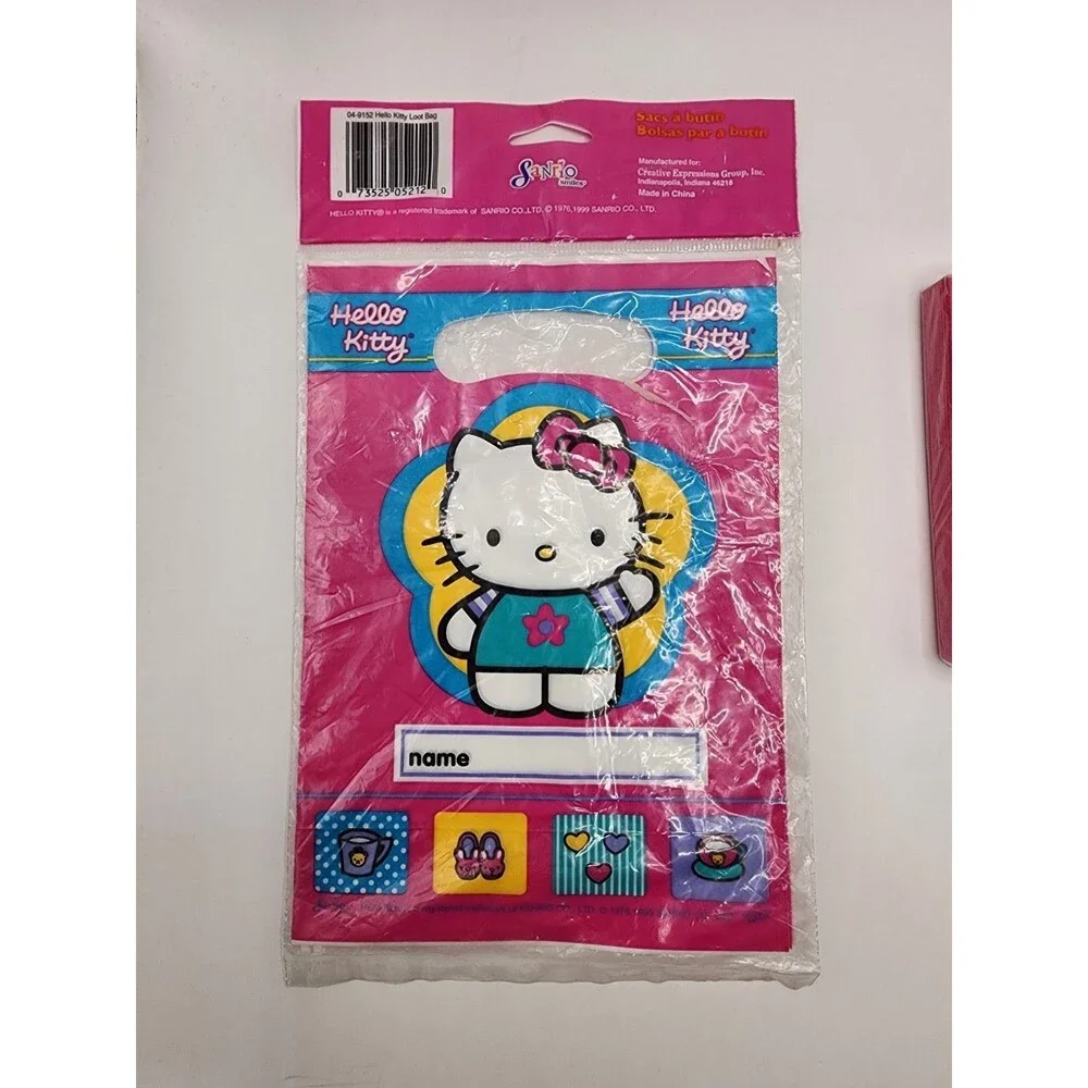 Vintage Hello Kitty Sanrio Party Loot Treat Bags and Napkins 1999 NEW